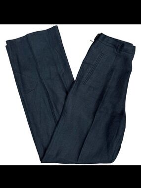 EUC Women's VALENTINI "Donna" Linen Wide Leg Pant‎ Black | Size Medium/42